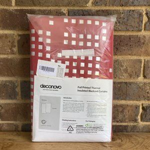 Deconovo Foil Printed Thermal Insulated Blackout Curtains 52x 54 inch Red Silver